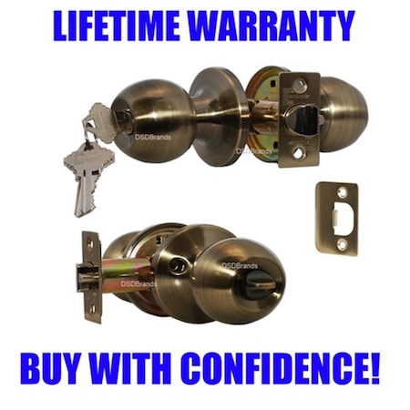 Constructor Chronos Entry Door Lever Lock Set Knob Handle Set- Antique Bronze CON-CHR-AB-ET